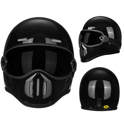 Women, Pig-Nose Helmet, Small Helmet – Motorcycle Safety Supplies - fiberglass-magic-black-brown-lenses-m56-57-head-circumference
