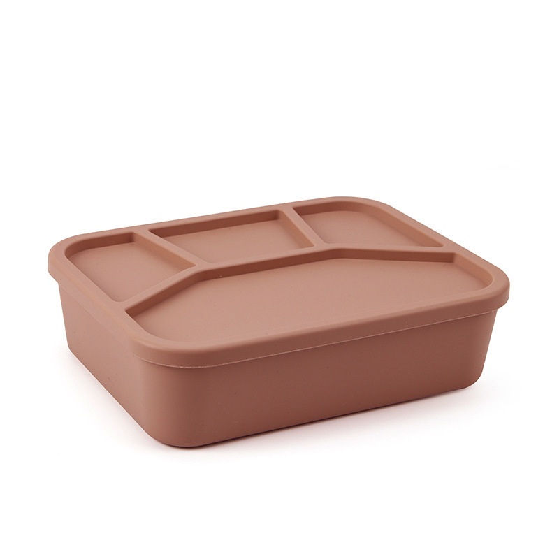 Caja de almuerzo de silicona de estilo japonés sellada horno de microondas trabajador de oficina Bento caja de almuerzo de estudiante portátil caja de almuerzo integrada de tres rejillas