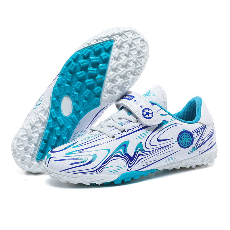 Nuevos zapatos de fútbol para niños con hierba larga transfronteriza Velcro deportes Velcro transfronterizo para jóvenes estudiantes