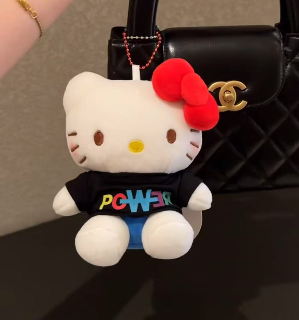 Genuino clásico KT Hello Kitty mochila bolso colgante dibujos animados lindo hellokitty llavero muñeca de felpa mujer
