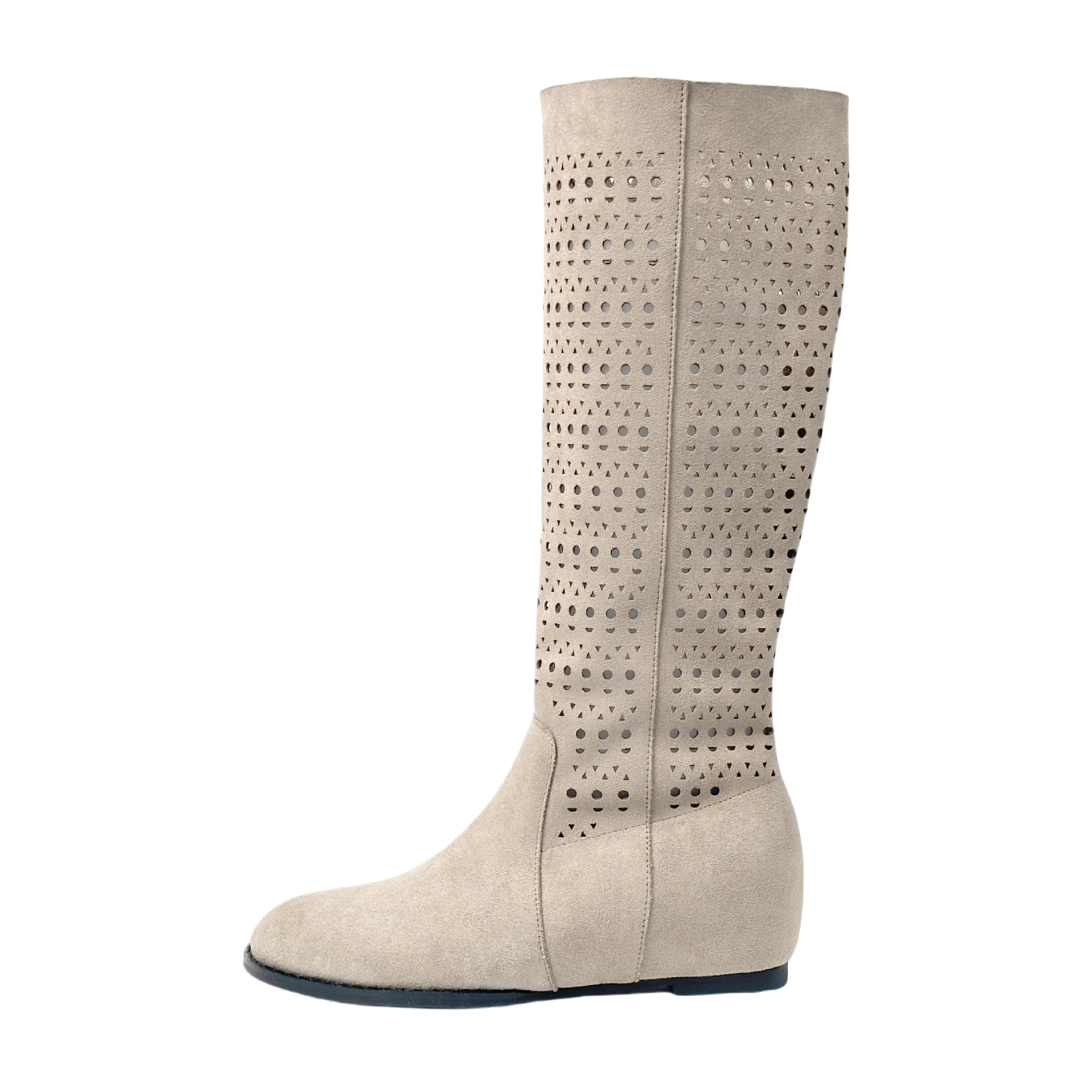 Botas Altas de Caballero para Mujer de 5 cm, Superfibra y Caucho, Hueco, Aumento de Estatura