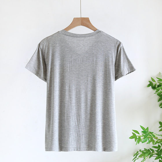 Modal Short-sleeved Men's Large Elastic Summer Thin All-match Sweater Solid Color Casual Simple L-8x Round Neck V-neck