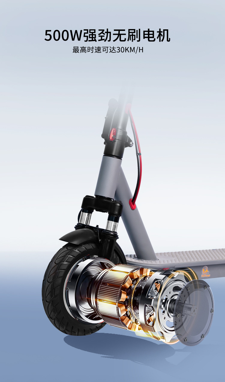 Hezzo Foldable Electric Scooter for Adults, 40Km Range, 10inch Off-Road Tires, Commuter Scooter