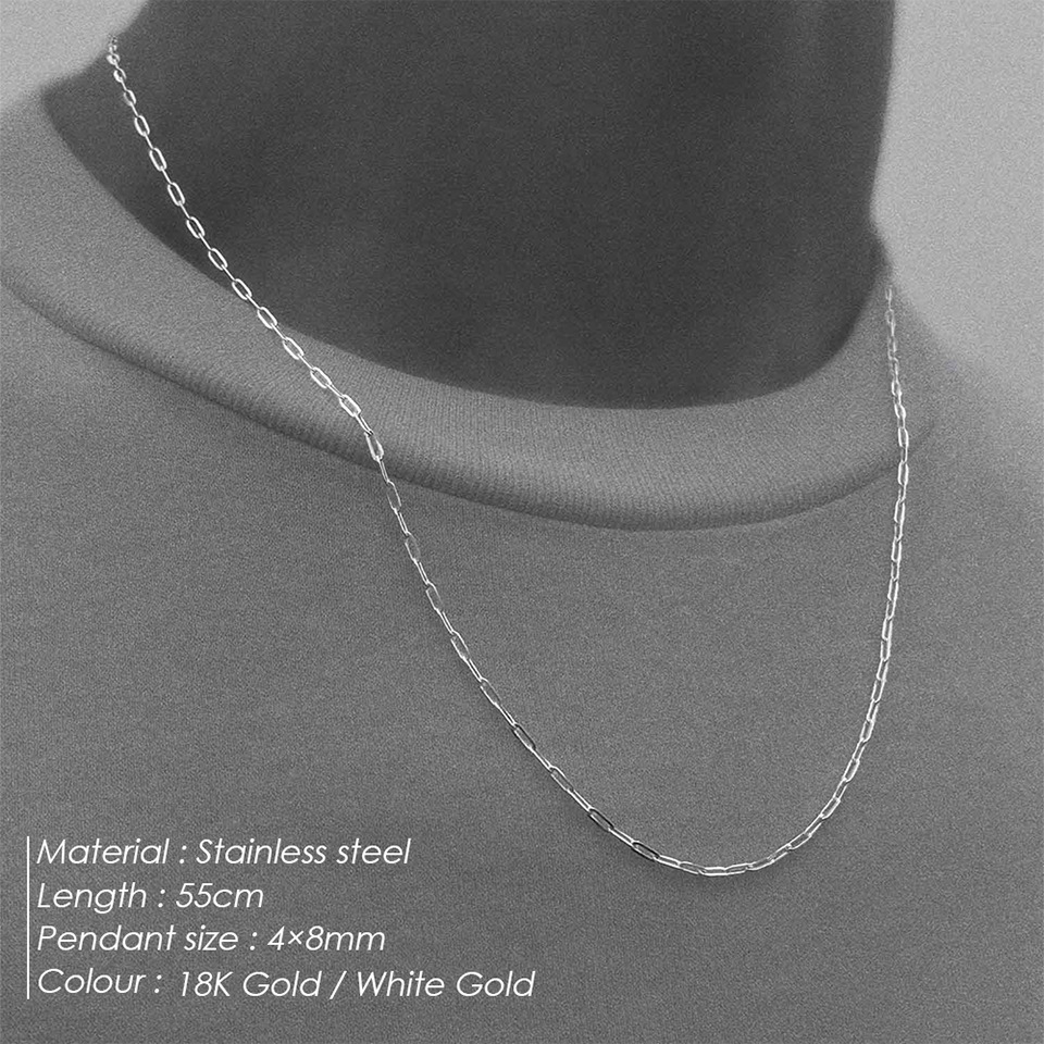 10g Weight 18K Gold Plated, White Gold Plated Plating Material Wholesale Jewelry Simple Style Classic Style Geometric 316 Stainless Steel 18K Gold Plated White Gold Plated Plating Cable Chain Chain Necklace