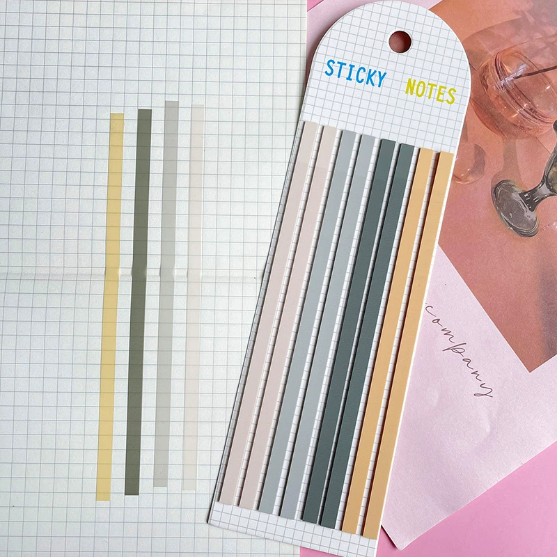 Extremely Thin Fluorescent PET Index Stickers, 300 pcs, Waterproof Long Strip Tabs