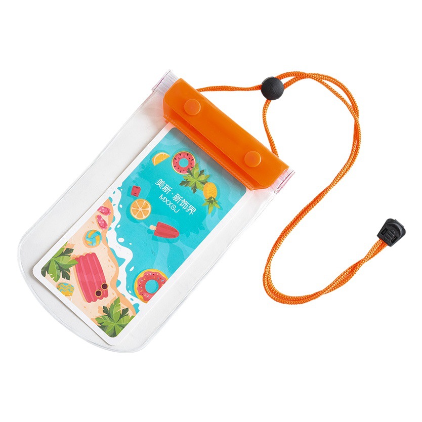 Lanyard Halter fluorescente pvc transparente teléfono móvil impermeable al por mayor natación deriva buceo bolsa protectora impermeable caja del teléfono móvil
