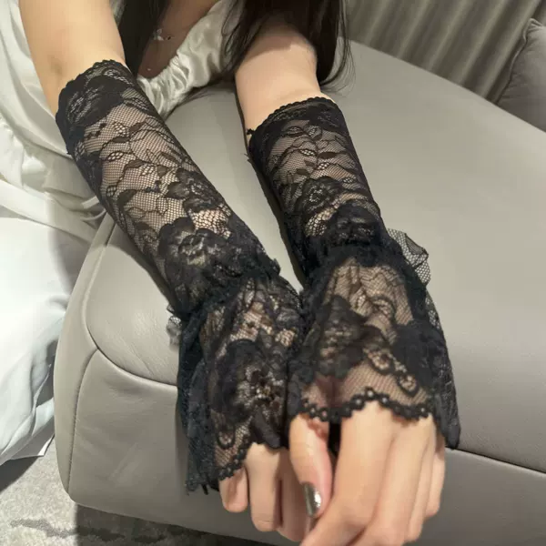 Lace Sweet Loose High-Value Driving Sunshade Sleeves for Women Summer Versatile Elegant Temperament Cross-Border Manufacturer Wholesale