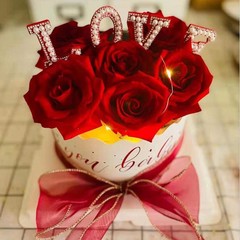 情人節 亞克力 生日快樂蛋糕插牌 烘焙甜品立體插旗插件 裝飾插排