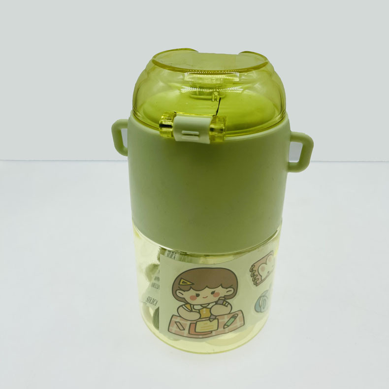 Weilong-9008 espacio taza 600ml niños estudiante pequeño oído Correa taza de agua macaron color a juego portátil taza de agua