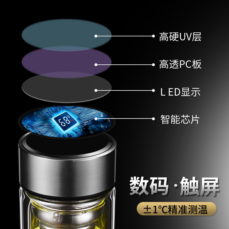 Heat-resistant borosilicate glass cups, double-layer glass cups, wholesale smart cups with tea separation