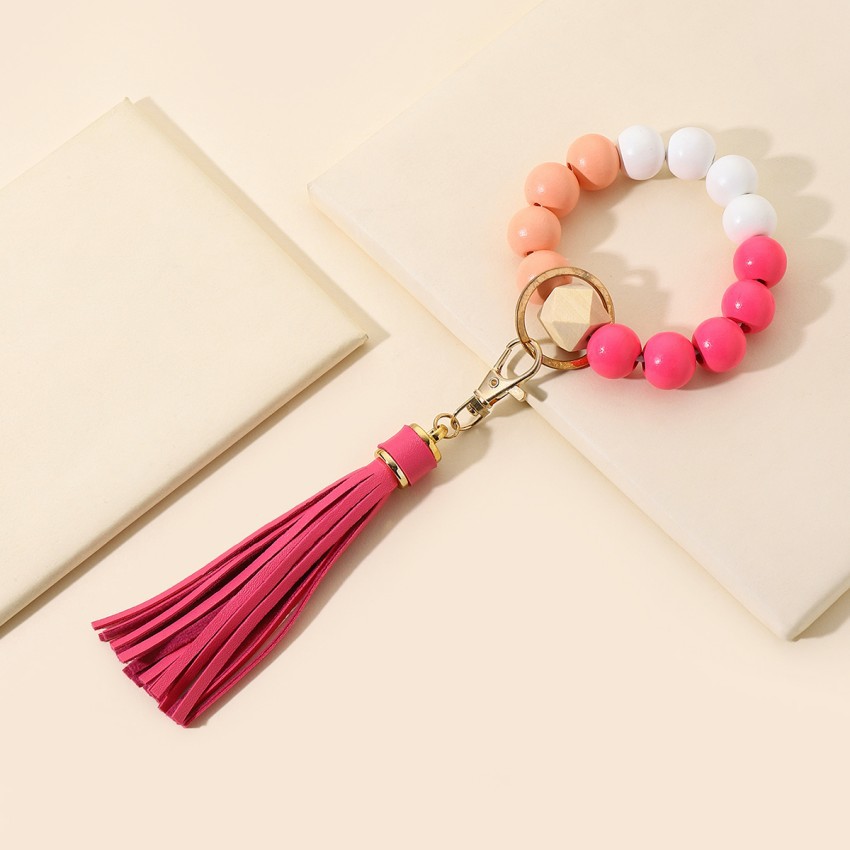 Daily Occasion Bohemian Geometric Wood Women's Bag Pendant Keychain