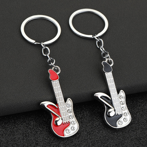 Guitar keychain creative note musical instrument violin piano microphone mark wind pendant event small gift wholesale
