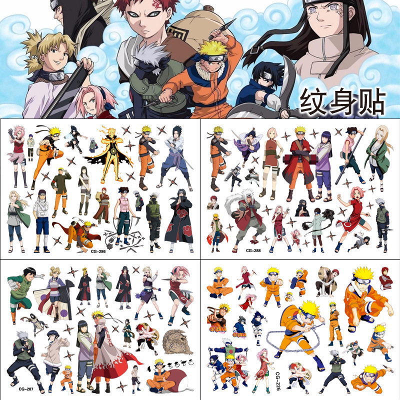 Naruto Naruto Disposable Tattoo Sticker Children Tattoo Sticker Birthday Party Tattoo Sticker Water Transfer Sticker