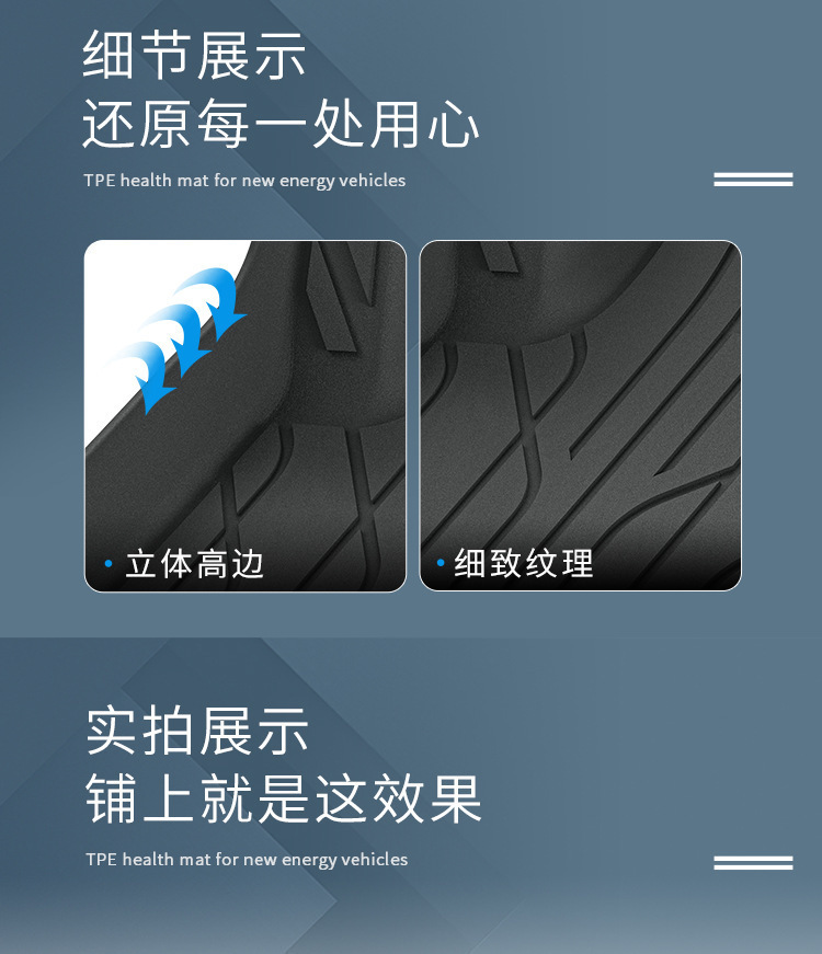 Suitable for 24-25 Trumpchi E9 Car Floor Mats, Fully Environmentally Friendly Tpe Trunk Mats, Stain-Resistant Seat Back Cushions