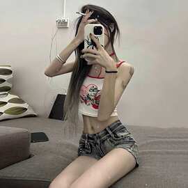 DY7302026美式辣妹显瘦牛仔超短裤夏季新款设计铆钉修身裤子热裤