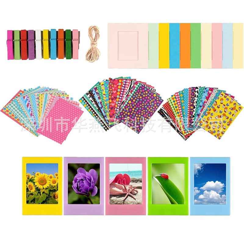 5-in-1 Instant Camera Set Suitable for Mini 8/9/11/12/13 Accessory Set 3inch DIY Photo Frame Stickers 5-in-1 Instant Camera Set Suitable for Mini 8/9/11/12/13 Accessory Set 3inch DIY Photo Frame Stickers
