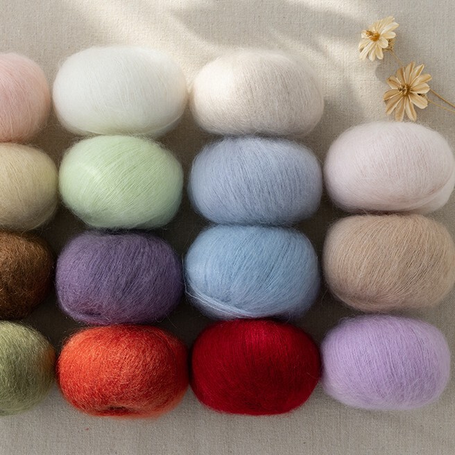 Silk Baby Mohair Yarn Ball South African Baby Mohair Hand-Knitted Thread Ultra-Fine Mohair Yarn DIY Crochet