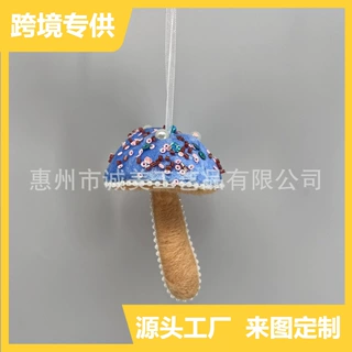 跨境定制蘑菇模型香菇可爱甜点道具装饰品圣诞树装饰小吊件