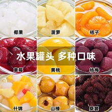 黄桃罐头水果混合枇杷桑葚椰果橘子菠萝杨梅罐头一整箱食品包邮