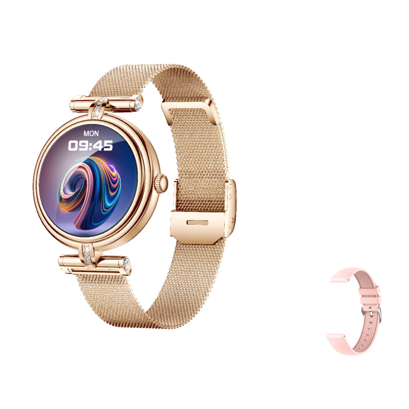 Reloj de oro rosa + malla de acero + silicona (doble correa)