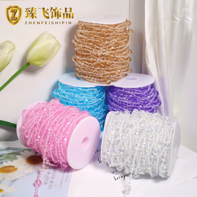 Wedding Venue Decoration New Earth Beads Flying Saucer Beads Colorful Crystal Beads String Guide Door Curtain Connected Beads Decoration Ready Stock