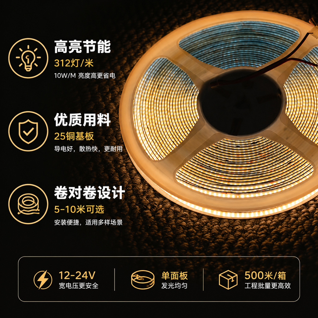 COB灯带12V24V低压312&320灯特价清仓