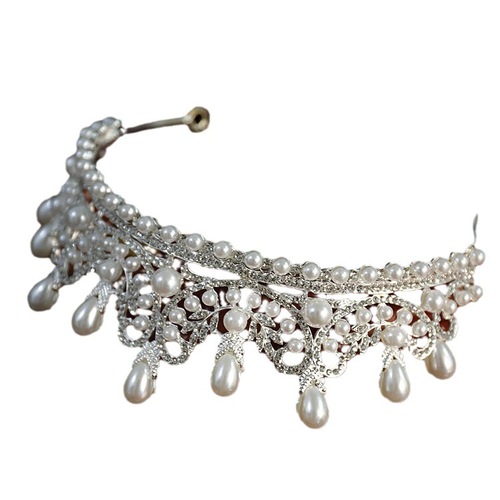 European and American bridal crown wholesale baroque drop diamond princess crown performance birthday tiara wedding dress accessories