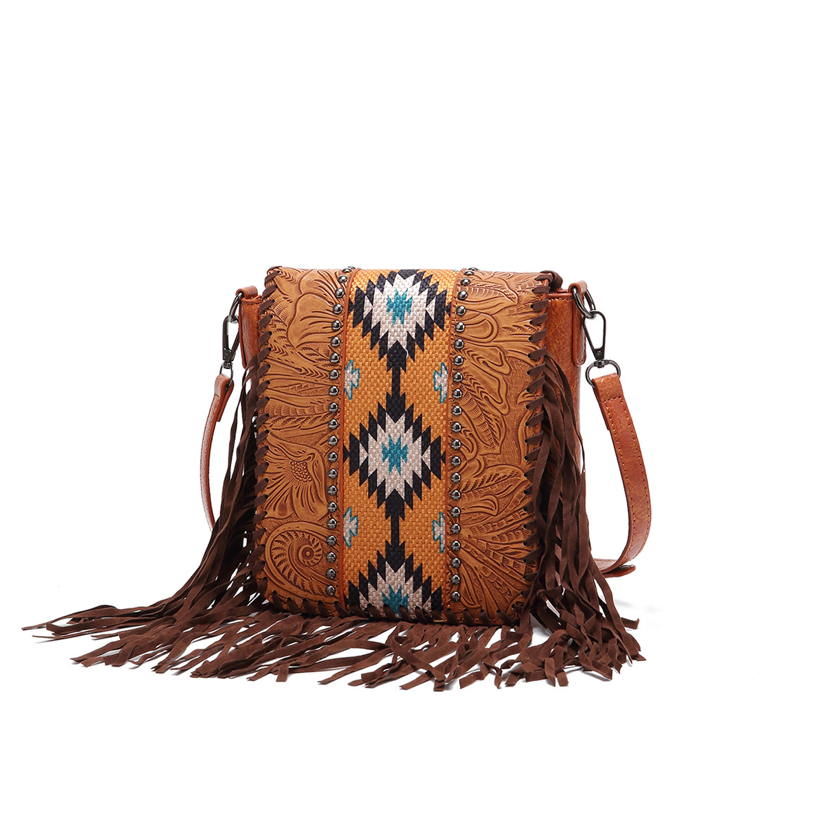 Borse a tracolla per donna Borsa a tracolla in pelle bohémien stampata vintage europea e americana in cotone e lino Borsa da donna alla moda personalizzata_voghion.com