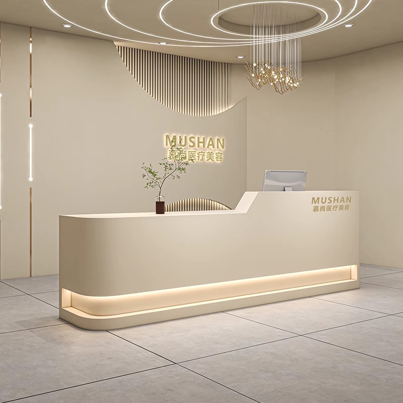 Painted Minimalist Cash Register Counter for Clothing Store, Hair Salon, Wellness Center, Beauty Salon, Nail Bar, Company Reception Desk