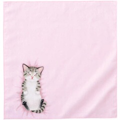 Cute Japanese little cat handkerchief with belly upturned cat hand towel creative gift baby baby towel