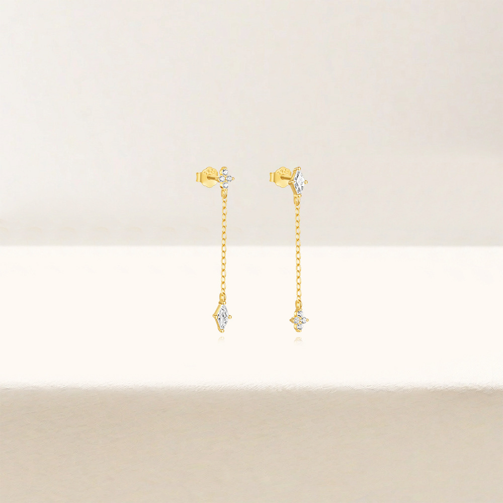 5g Weight 925 Sterling Silver Ear Needle Material Zircon Inlay Material Drop Earrings, Earrings Classification 1 Pair Quantity Holiday, Daily Occasion 925 Sterling Silver Material Geometric, Four Leaf Clover, Tassel, Butterfly Pattern Women's Gender Simple Style Style Tassel, Inlay Craft 1 Pair 925 Sterling Silver Geometric Four Leaf Clover Tassel Zircon Drop Earrings Earrings 13