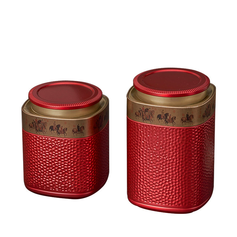 Новая квадратная банка для черного чая весом полфунта, зеленого чая Dahongpao Pu'er, рассыпной чай, готовая жестяная пустая банка для чая