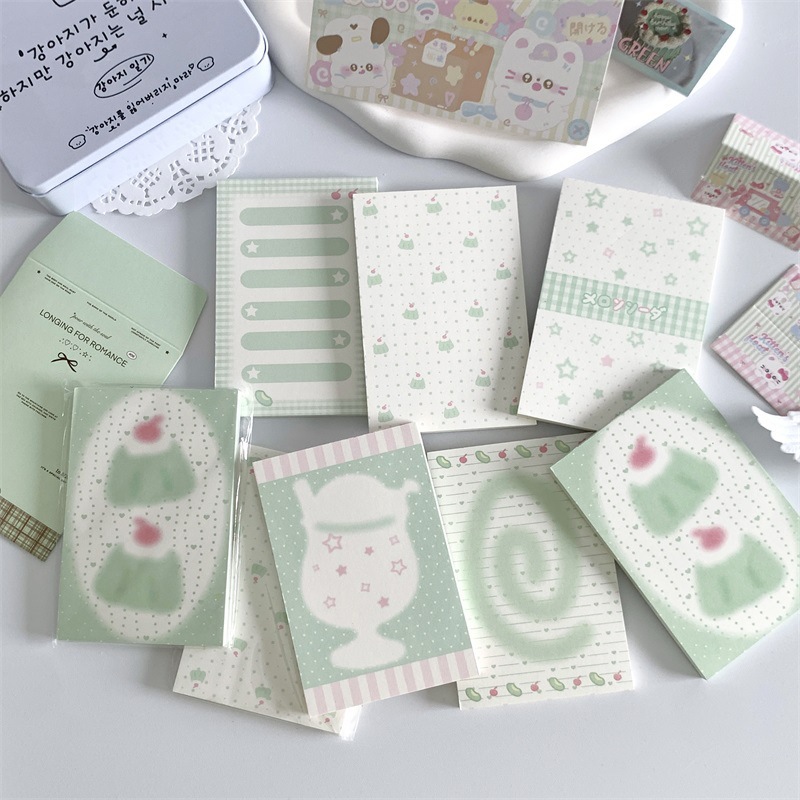 Korean-inspired Insta-style sticky note pad cute no-stick tear-off message notebook for students, high-quality hand-drawn material notebook