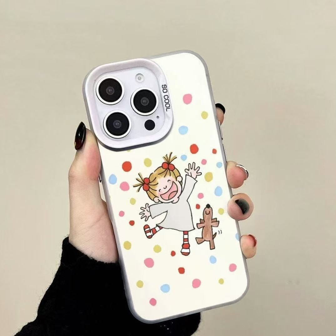 Nueva chica feliz para iPhone 16 funda para teléfono móvil Apple 15promax/14 anti-caída 13pro12 /11
