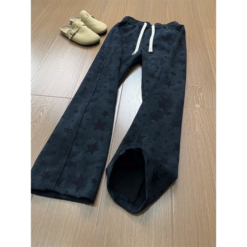 2025 New Autum Tie-Dye Star Casual Pants for Men and Women, Slim Wide-Legged Loose Design, Versatile Pants