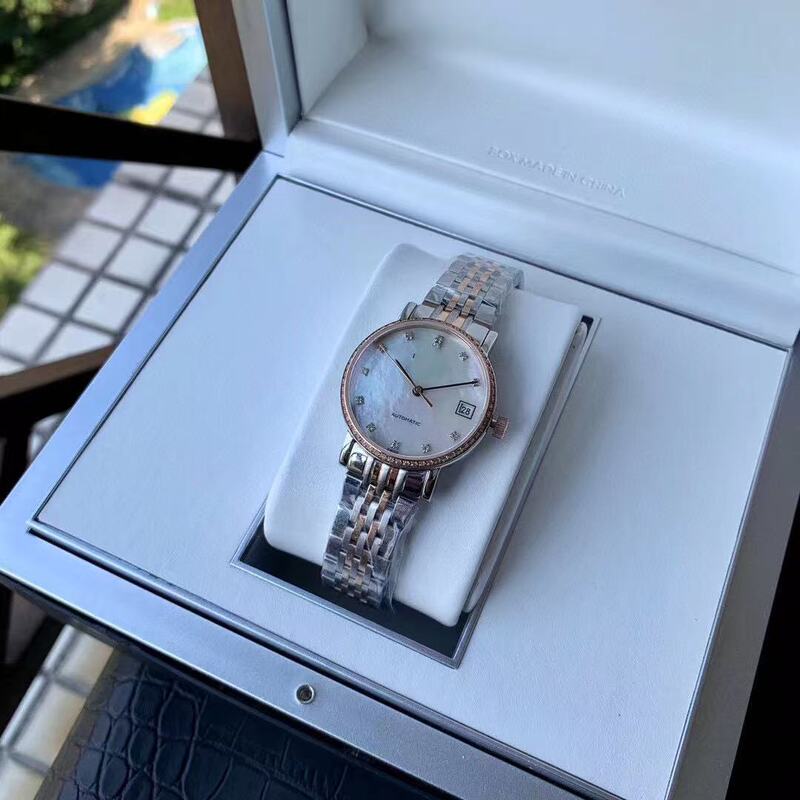 Boya Machinery Women's Watch, Same Model as Sister Zhiling, Steel Band with Diamond Inlay