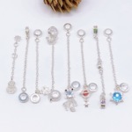 强保色铜镀银太阳花锆石安全链diy饰品手链项链首饰手串吊坠提溜