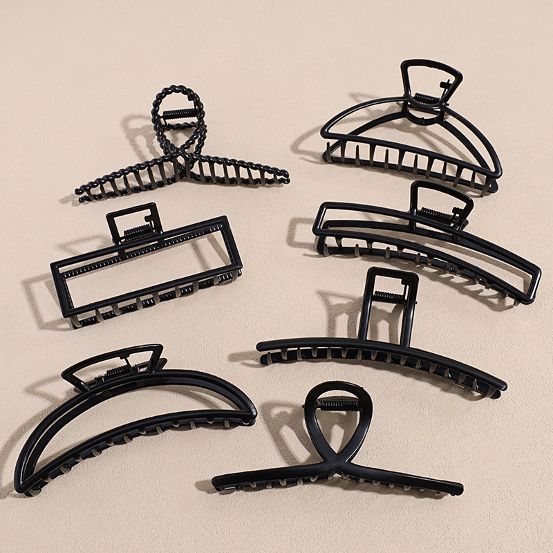New European and American Hair Accessories Amazon Back of the Head Bun Black Hair Claw Geometric Square Metal Gripper New European and American Hair Accessories Amazon Back of the Head Bun Black Hair Claw Geometric Square Metal Gripper