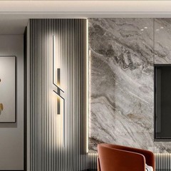 現代的なシンプルで軽い豪華なグリルリビングルームのソファテレビの背景壁のランプは非常にシンプルで、創造的な寝室のベッドのヘッドライトです。