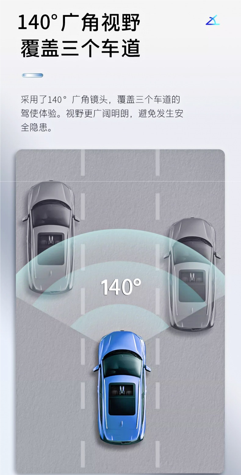 Modern high-definition 2026 new model car dashcam with parking monitoring, 360-degree interior recording, USB connection, no wiring required