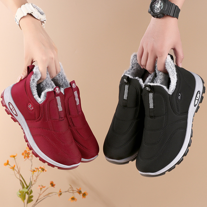Zapatos de algodón para mujer invierno grueso alto felpa suave cálido de mediana edad y ancianos a prueba de frío invierno más zapatos de algodón de terciopelo para madre al por mayor