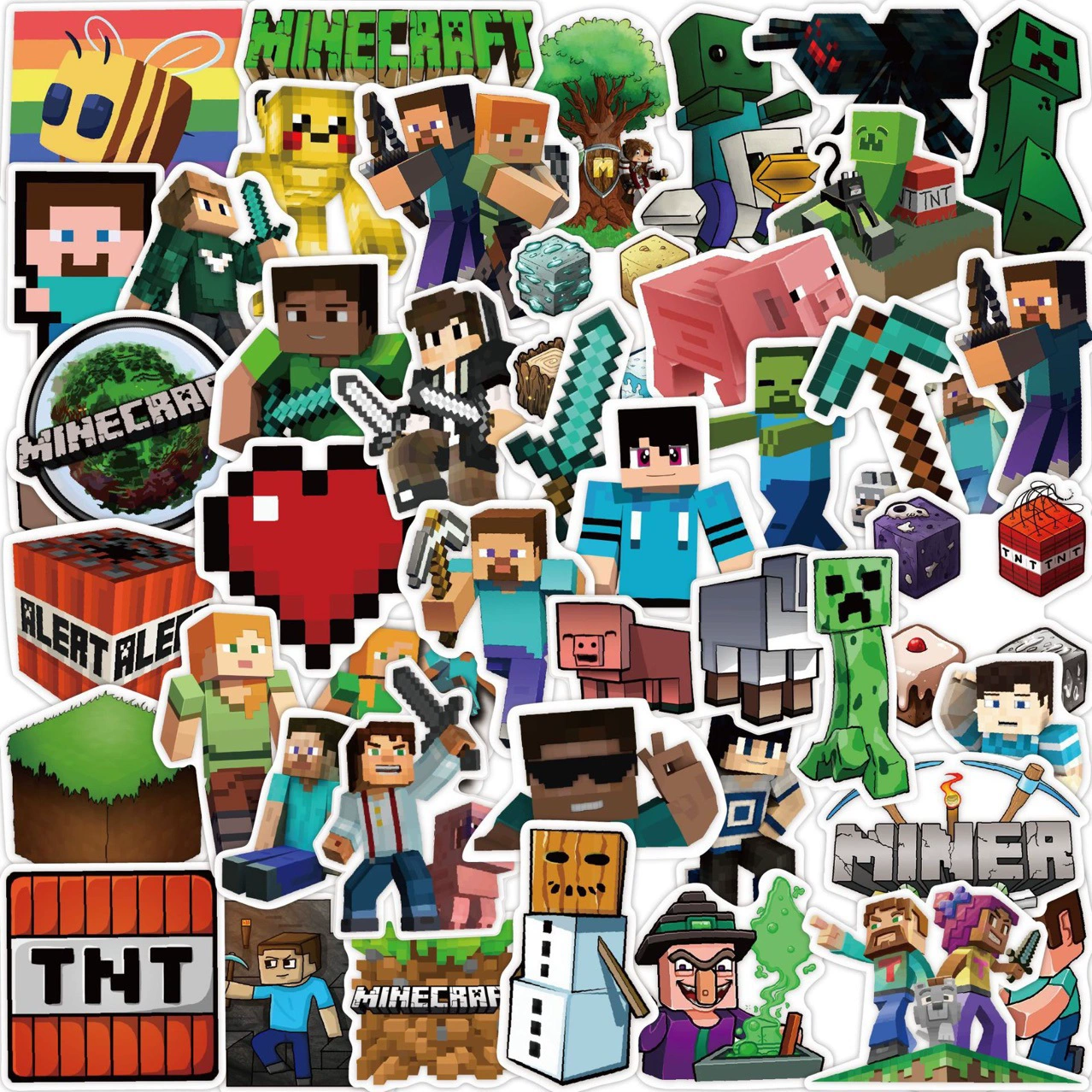 50 игровых наклеек Minecraft «Мое слово», мультяшные граффити, скейтборд, ноутбук, чемодан, водонепроницаемые наклейки