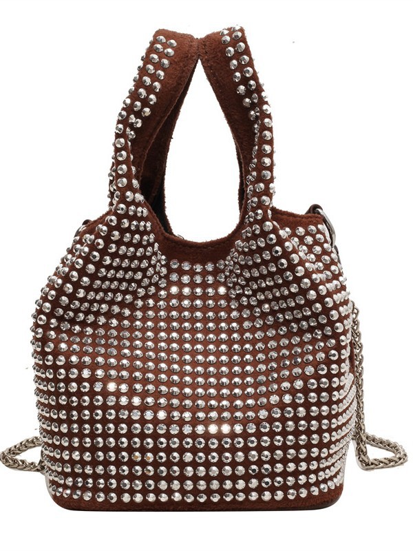 Bolso popular de este año para mujeres 2026 nuevo diseño coreano bolso de mano con diamantes de hombro bolso de cubo bolso de cadena image 6