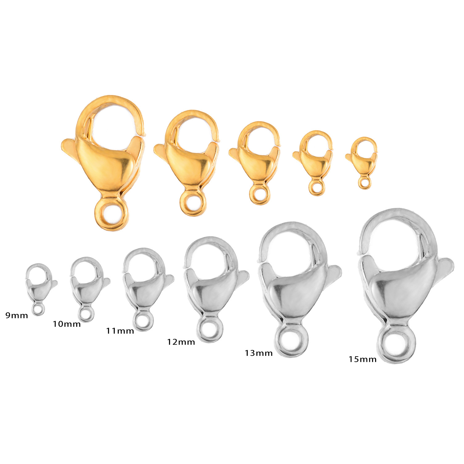 20 PCS/Package Quantity 20 PCS/Package 304 Stainless Steel Solid Color Jewelry Buckle Jewelry Accessories