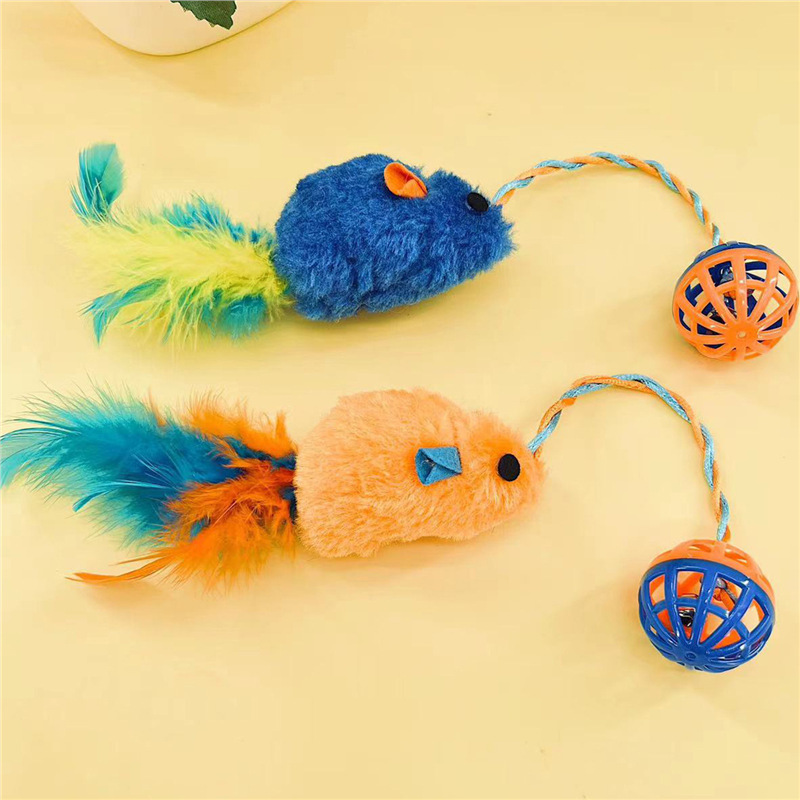 Cat Toy Artificial Plush Mouse with Bell for Kittens to Relieve Boredom and Self-Pleasure to Amuse the Cat Artifact Pet Toy Ball Puzzle