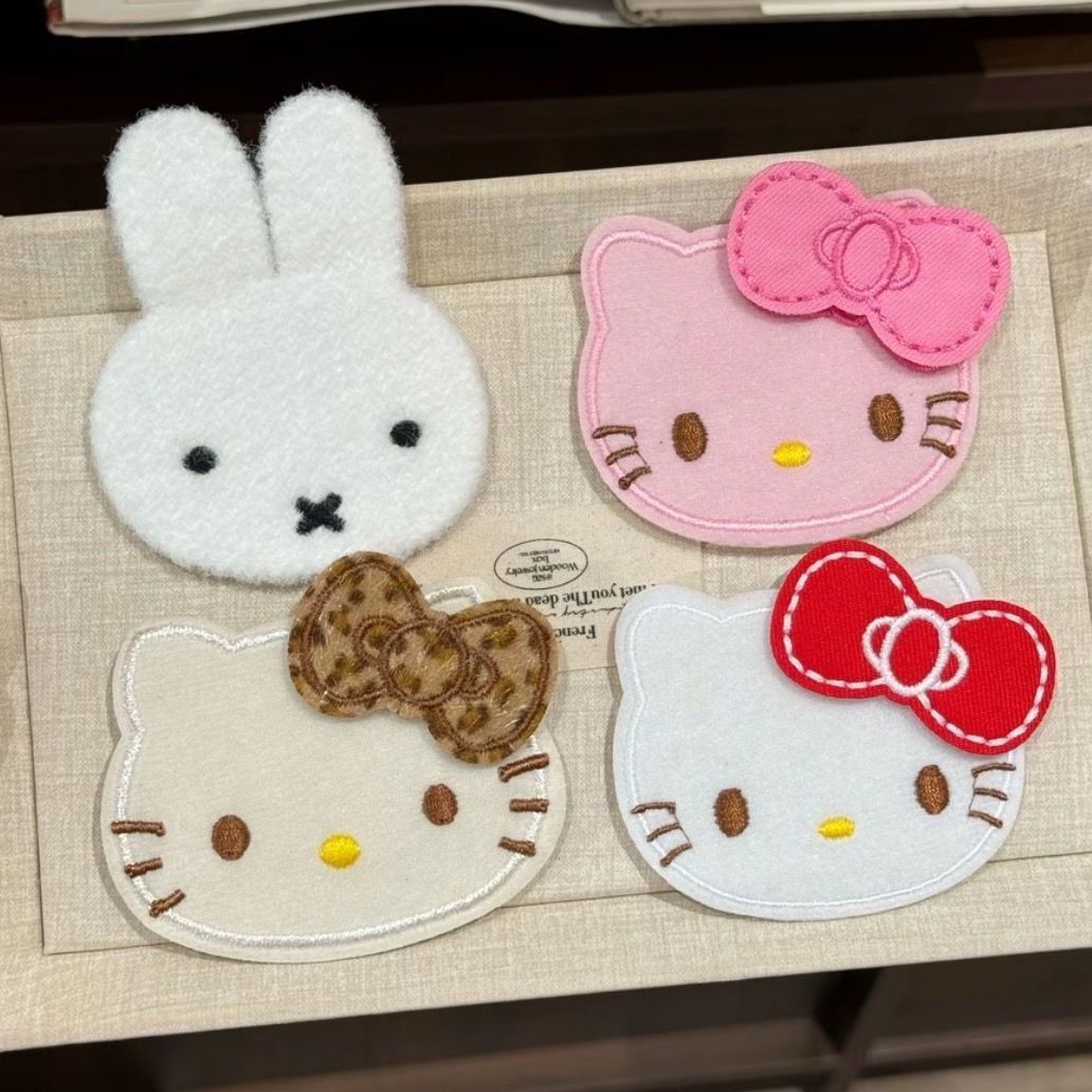 Miffy Rabbit Plush Cartoon Bunny Bangs Sticker Children's Sweet Girl Seamless Magic Sticker Hairpin Hair Accessory