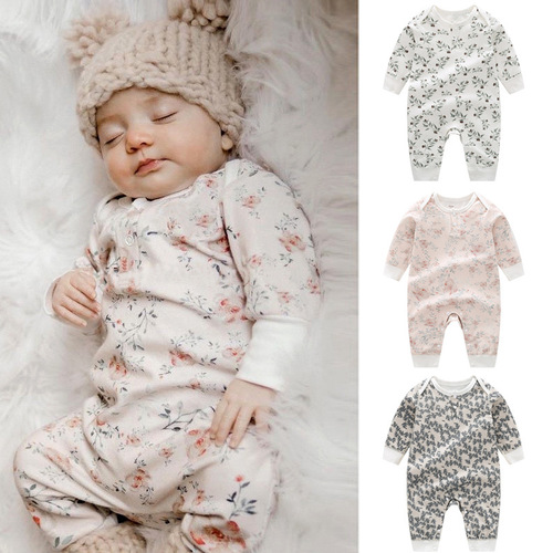 Cross-border baby spring jumpsuit foreign trade ins style baby clothes baby spring and autumn pure cotton boneless crawling clothes