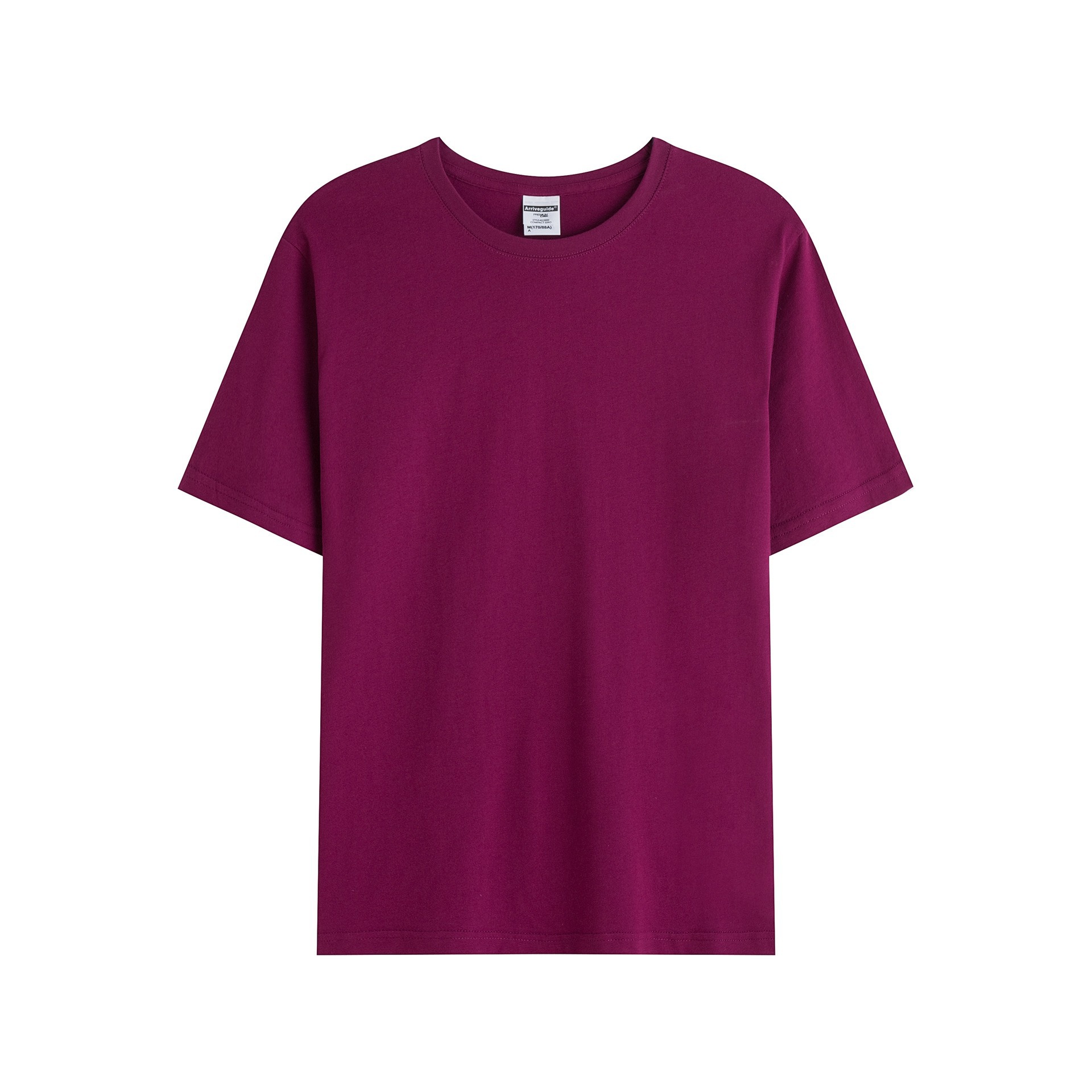 190g algodón de color sólido diario cuello redondo ropa de trabajo suelta colectiva clase uniforme cultural manga corta Camiseta impresión personalizada