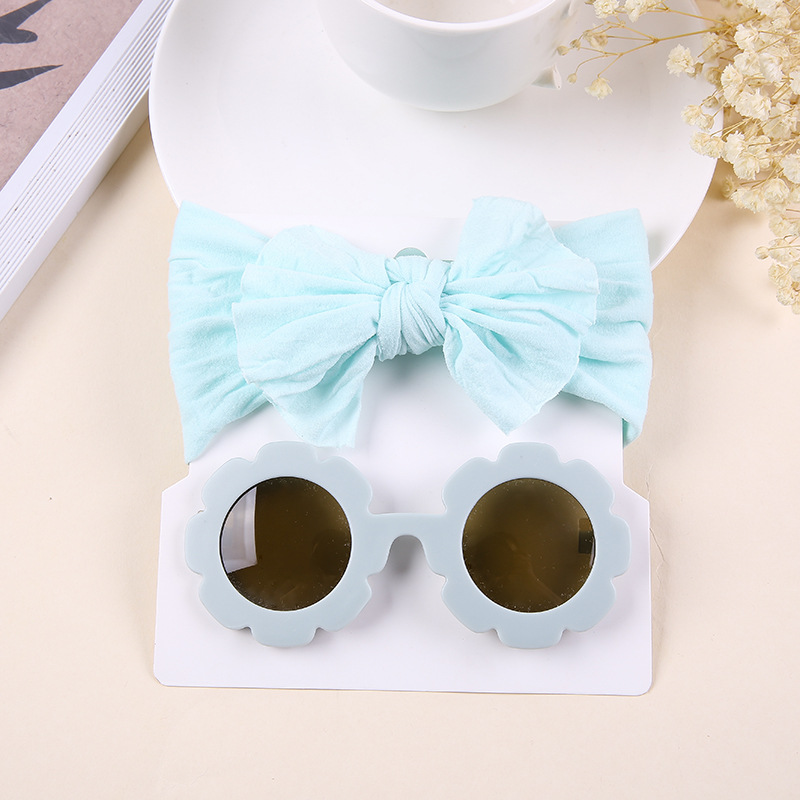 Simple Style Solid Color Bow Knot Nylon Hair Band 2 Piece Set display picture 4