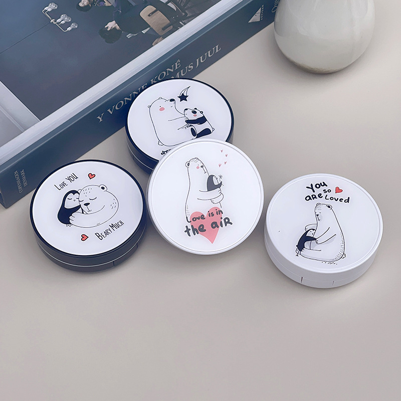 Xuanfu contact lens box round contact lens box cartoon bear simple couple box can be made with pictures